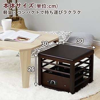 Amazon | メトロ 一人用 こたつ ミニ 天板付 省エネ (幅30×奥行30×高さ