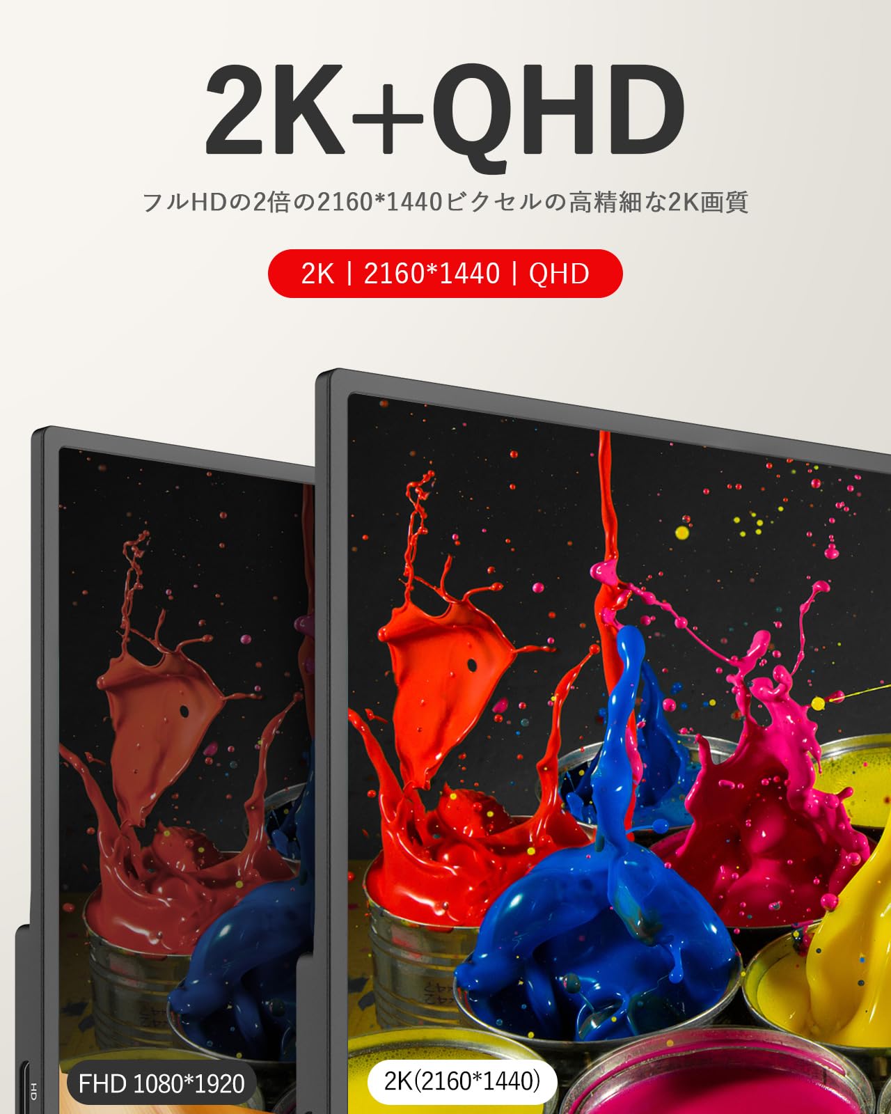 Amazon.co.jp: モバイルモニター CNBANAN 14インチ 2K解像度