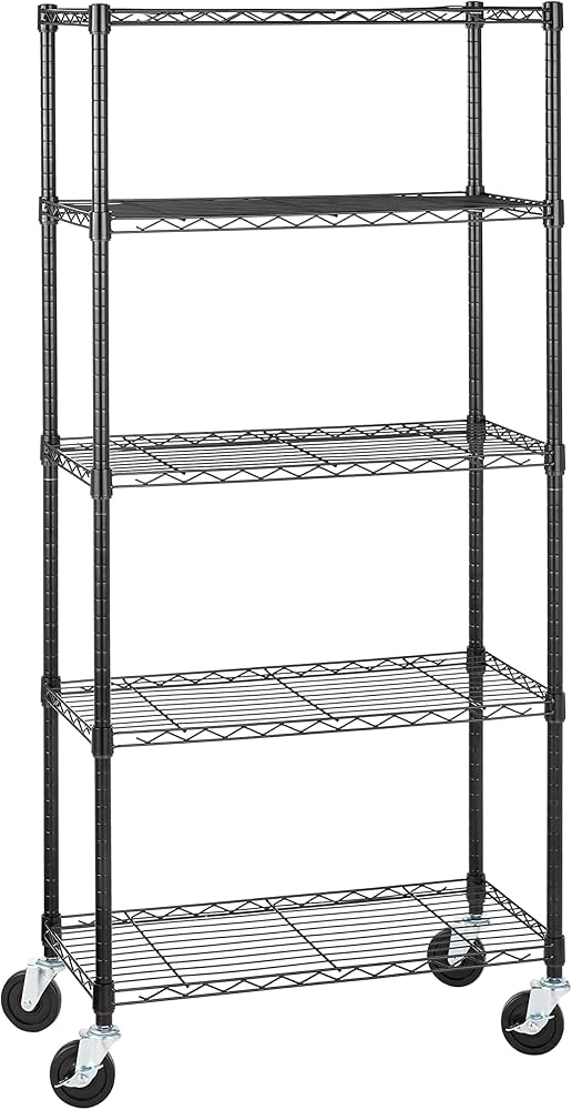 Amazon.co.jp: AmazonBasics 5-Tier Steel Rack, Shelf, Metal Rack