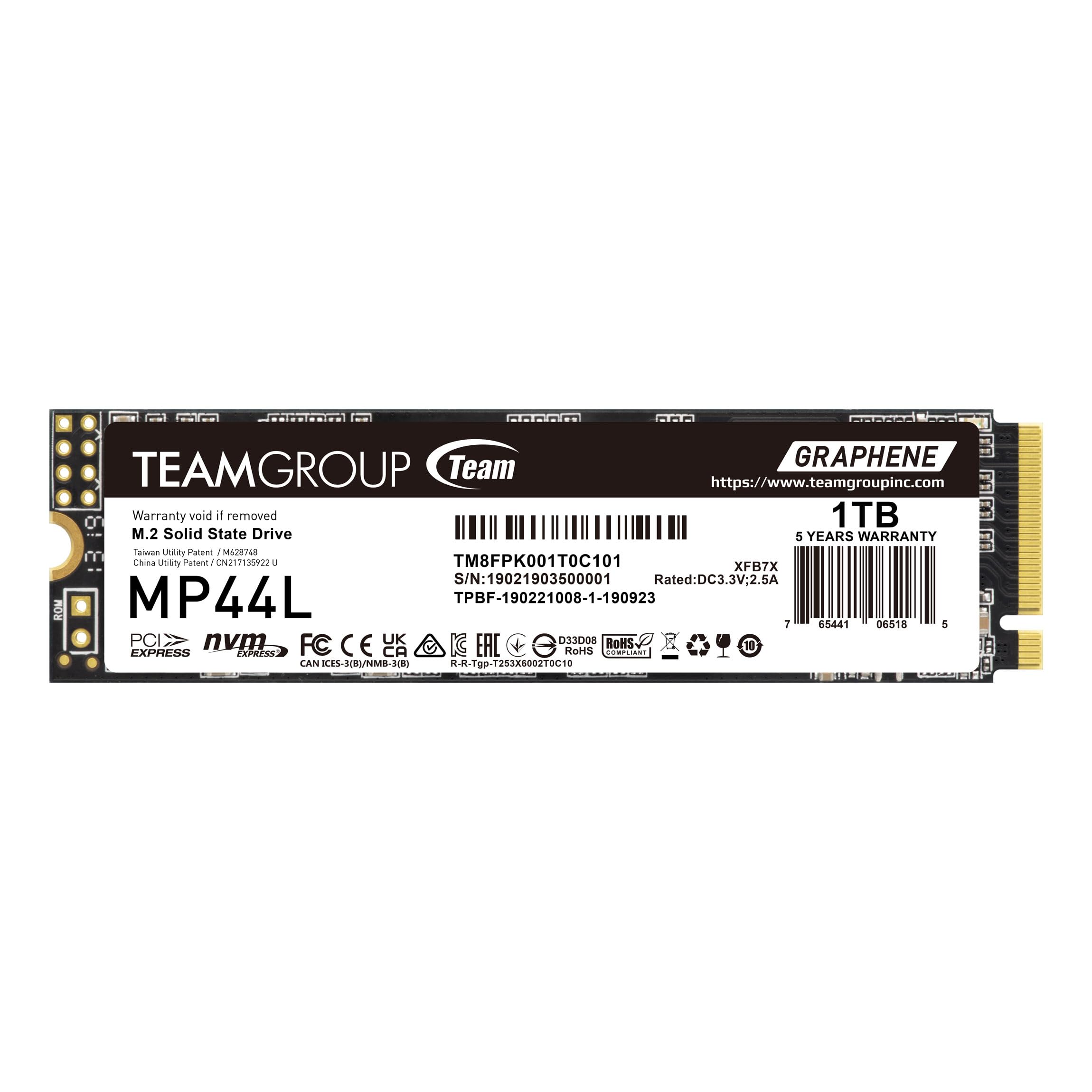 Amazon | TEAMGROUP MP44L 1TB SLCキャッシュ NVMe 1.4 PCIe Gen 4x4 M