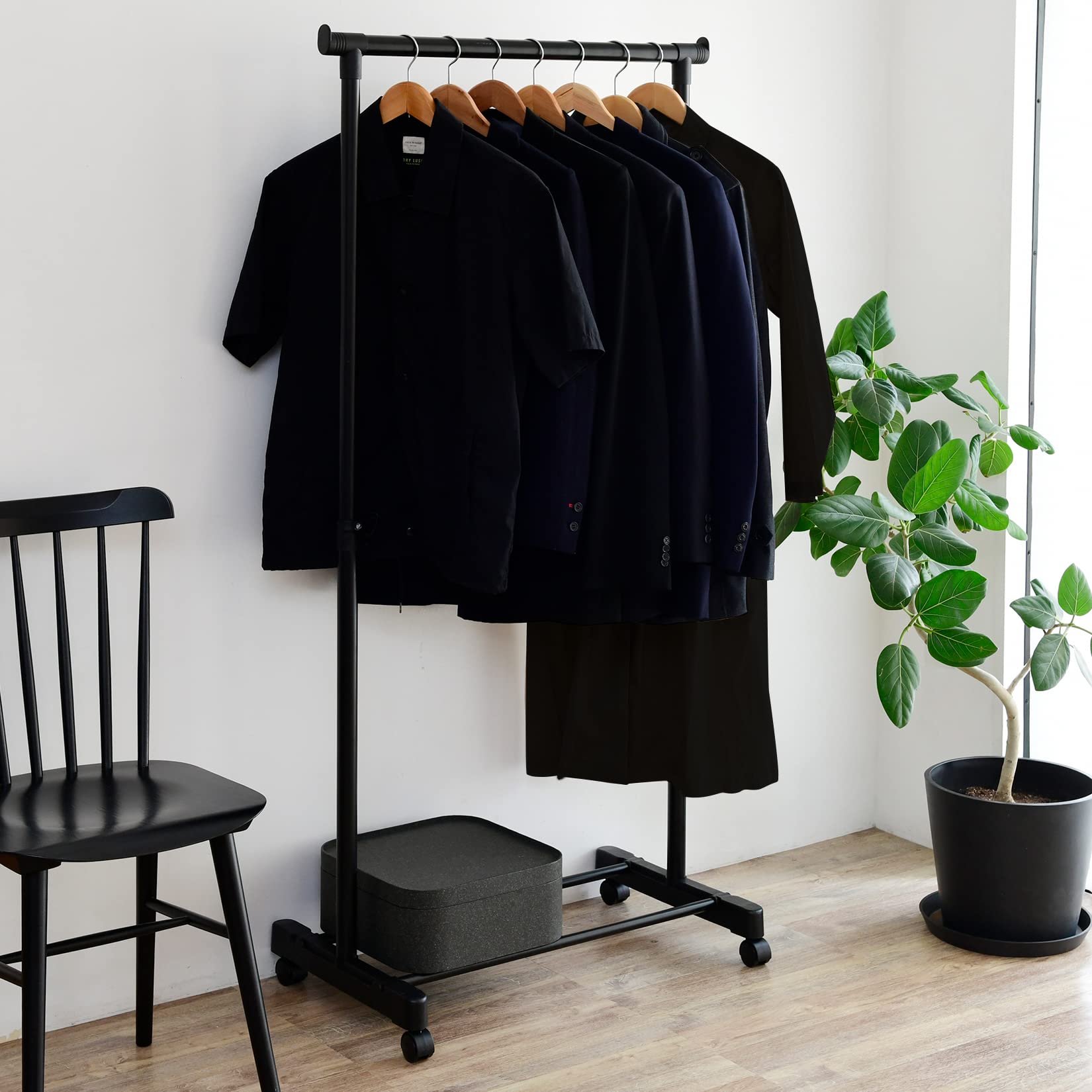 Amazon｜山善(YAMAZEN) ハンガーラック パイプハンガー キャスター付き