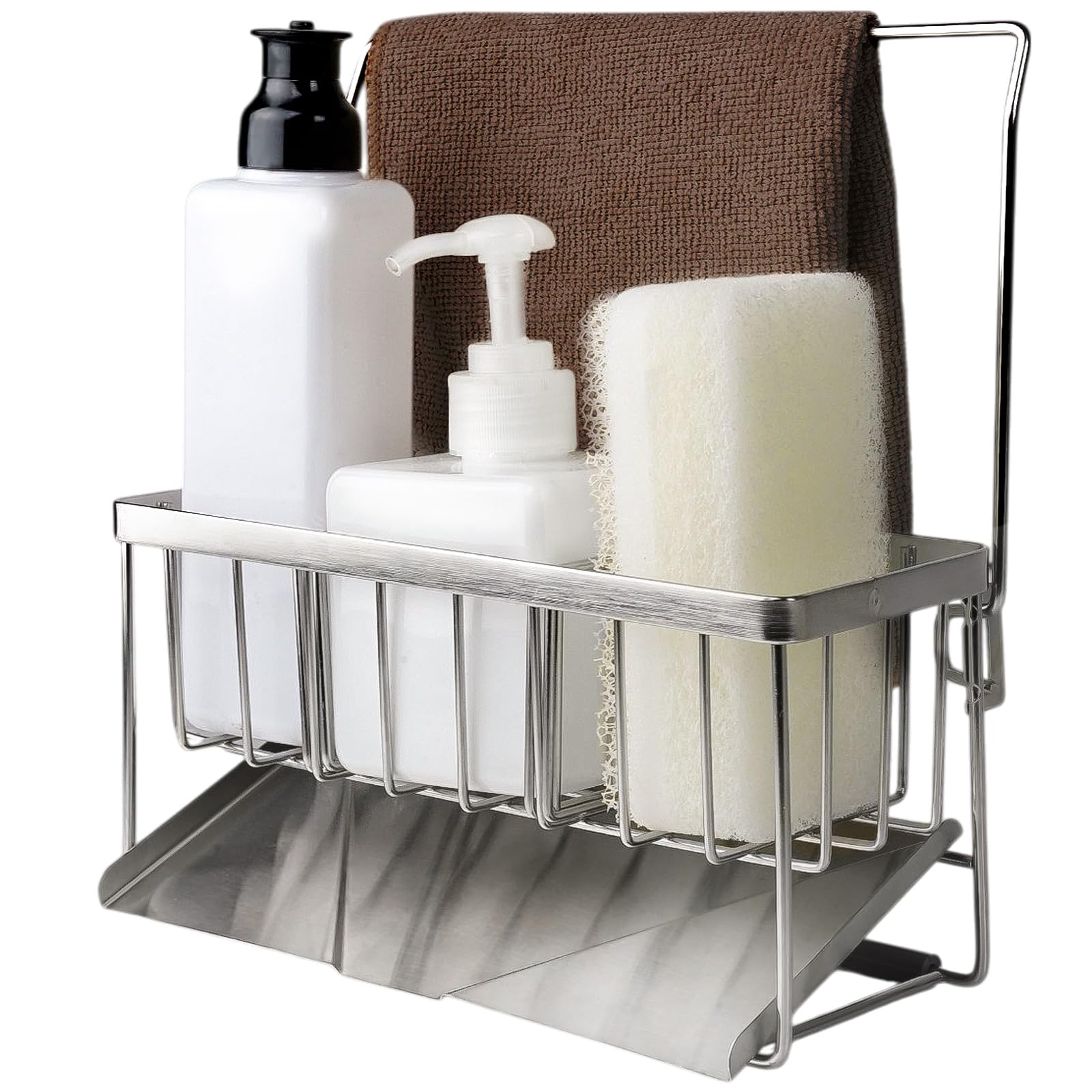 Amazon｜atRise スポンジホルダー 【使いやすい仕切り2枚】ステンレス