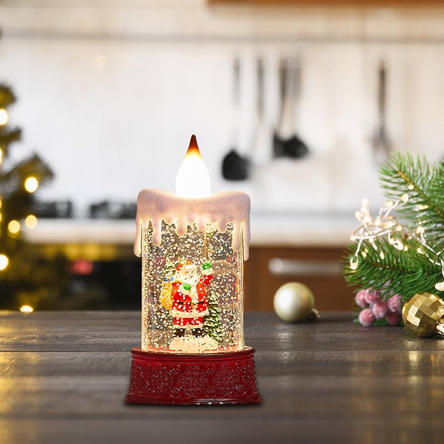 Amazon.co.jp: クリスマススノーボールキャンドルライト、バッテリー