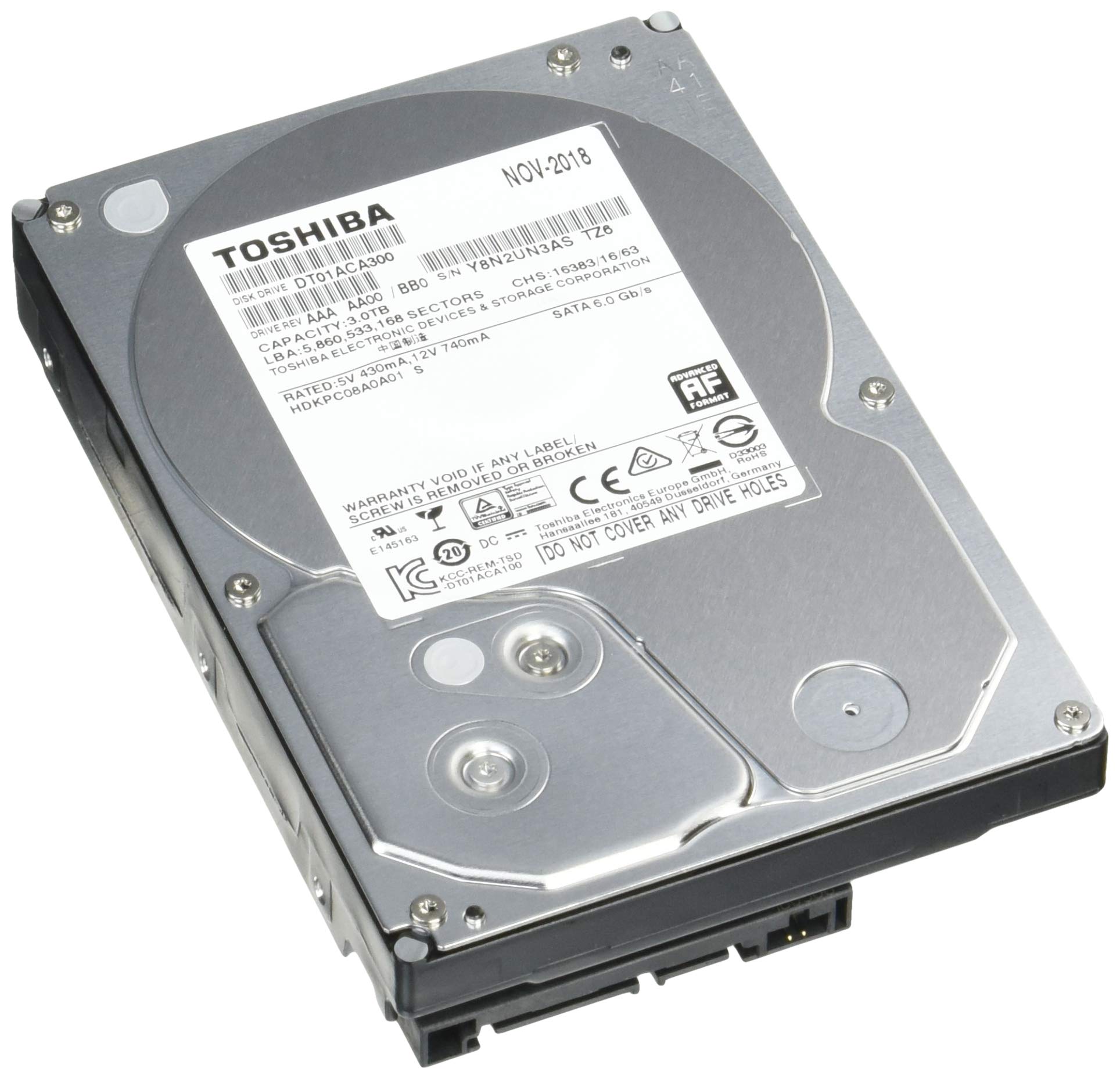 Amazon | 東芝 内蔵HDD 3.5インチ 3TB PCモデル DT01ACA300-2YW 【国内