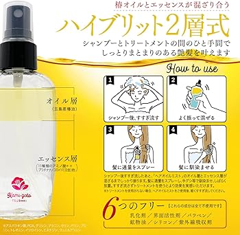 Amazon | 【お風呂専用】髪五島® ヘアオイルミスト 椿油（2層式