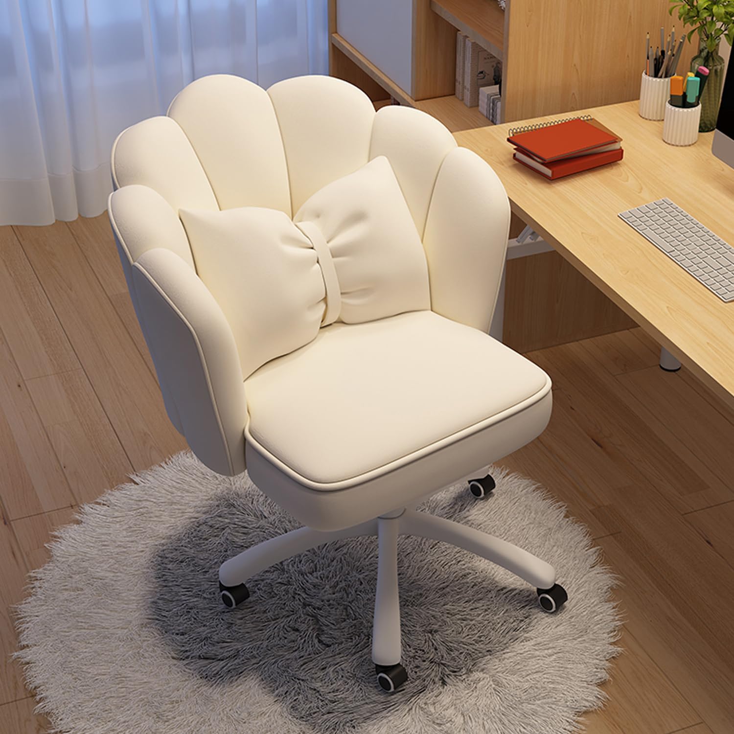 Amazon.co.jp: チェア 可愛い リボンクッション付き 通気性 デスク