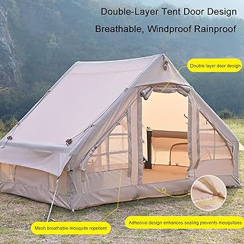 Amazon.co.jp: 4～6人用エアテント インフレータブル キャンプテント 4