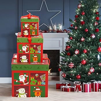 Amazon | クリスマスネストボックス - 段ボール箱デコレーションタワー