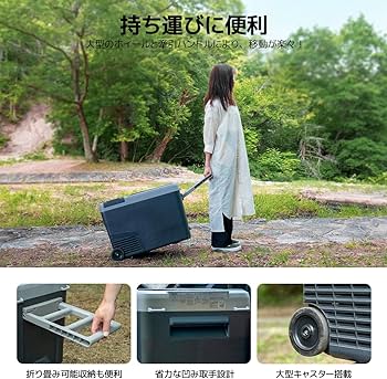 Amazon.co.jp: F40C4TMP 車載冷蔵庫 28L ポータブル冷蔵庫 【2室2蓋