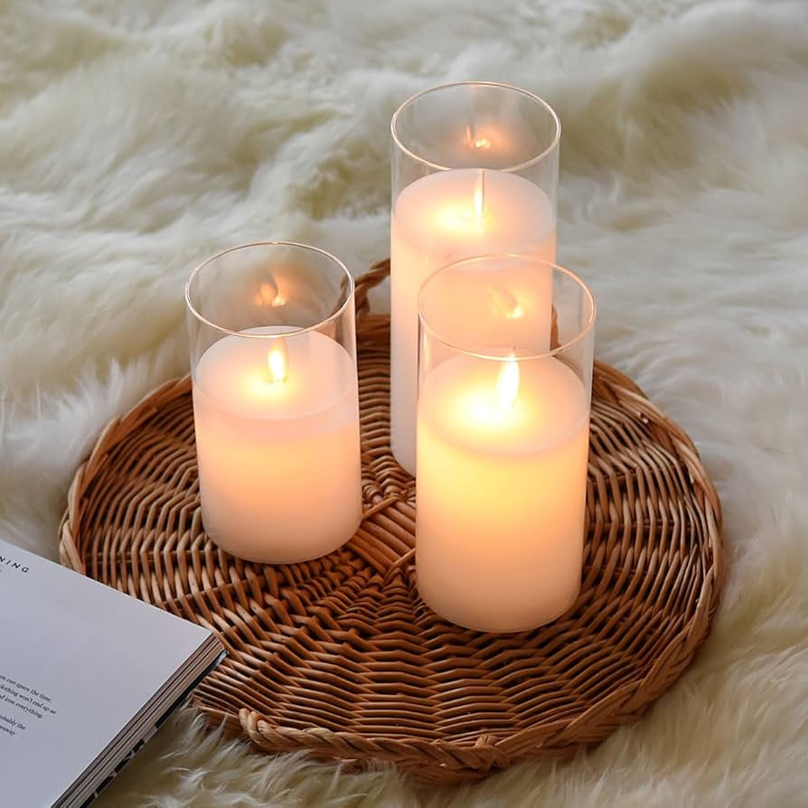 Amazon.co.jp : 【アロマルーム】LEDキャンドルライト 3点セット 電池