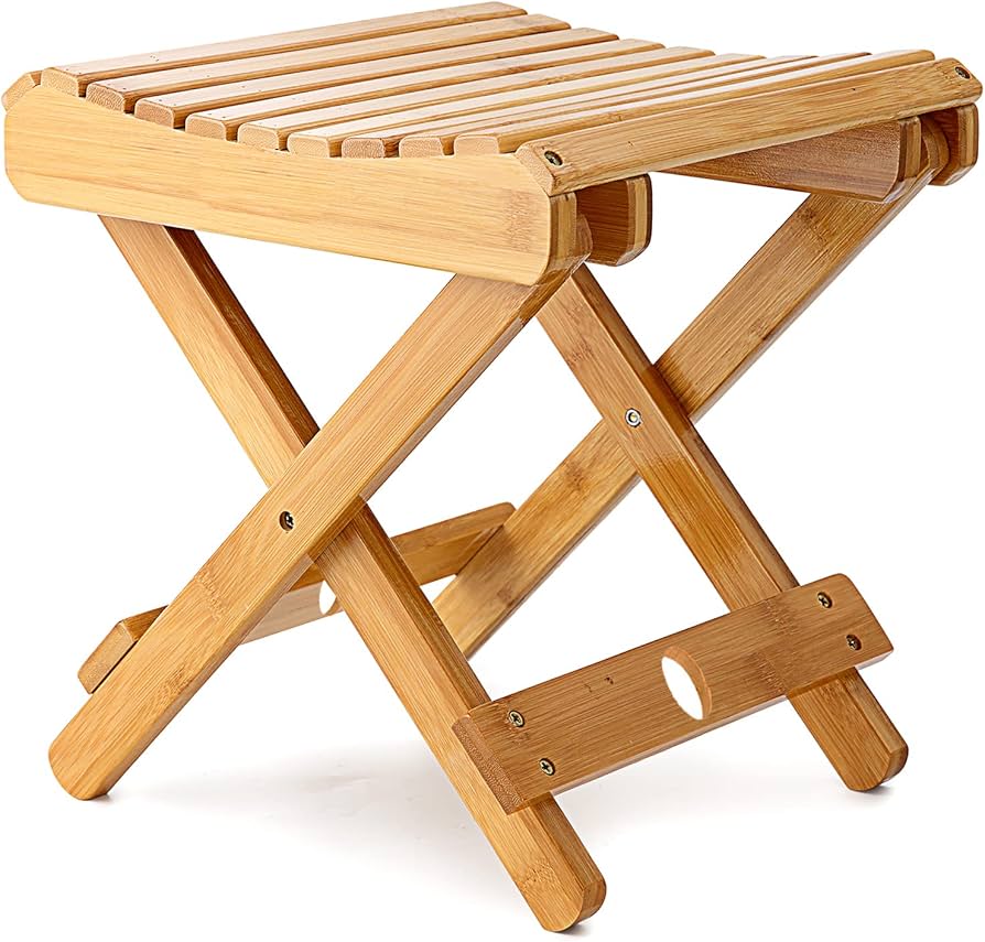 Amazon｜MASTLU 折りたたみチェア 風呂椅子 竹製 抗菌 防カビ 撥水加工