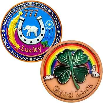Amazon.com: Aocass Good Luck Coin | Four-Leaf Clover & Horseshoe