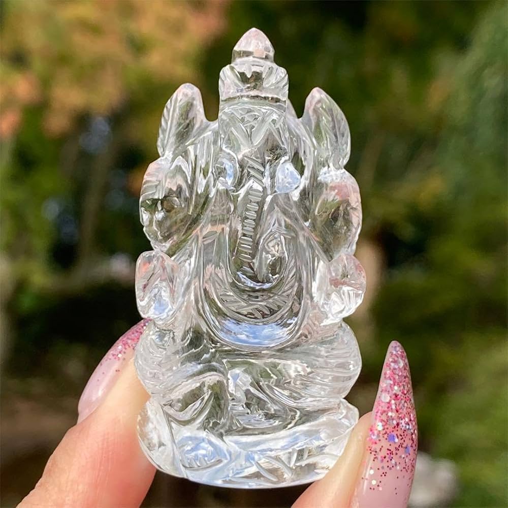 Amazon.co.jp: ヒマラヤ水晶 ガネーシャ 彫り物 置物 : ホーム＆キッチン