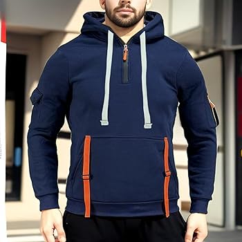 AGPXRWPX Men's Spring and Autumn Hoodie Casual Sports 1/4 Zipper
