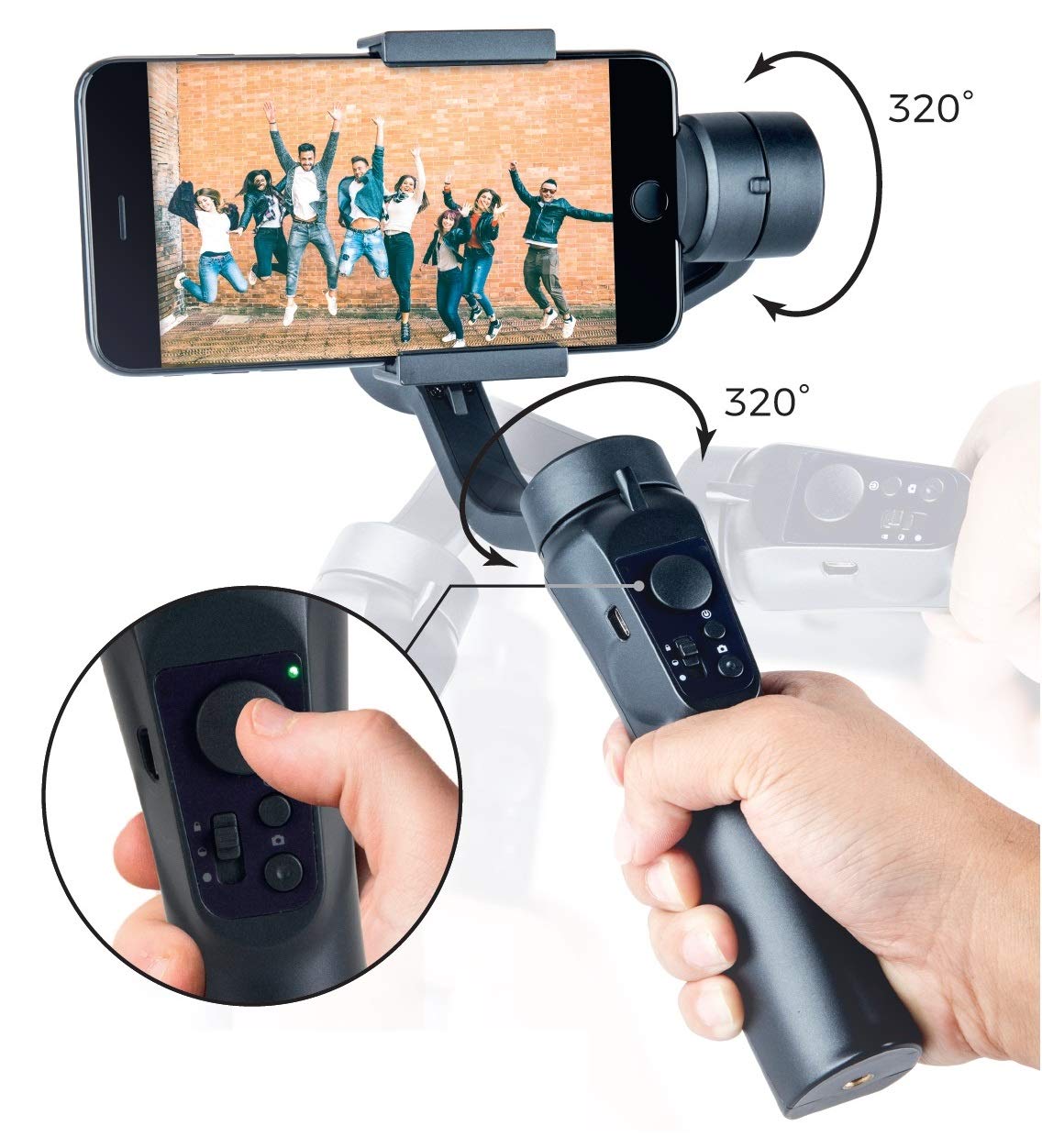 Amazon.co.jp: iGimbal スマホ用ジンバルH4 3軸スタビライザー 手持ち