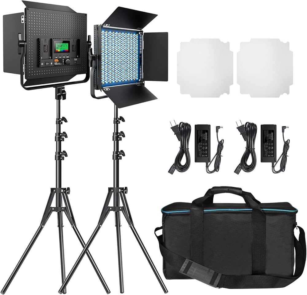 Amazon | RGB LED撮影ライト Pixel 2パック 552 LEDビデオライト 調節