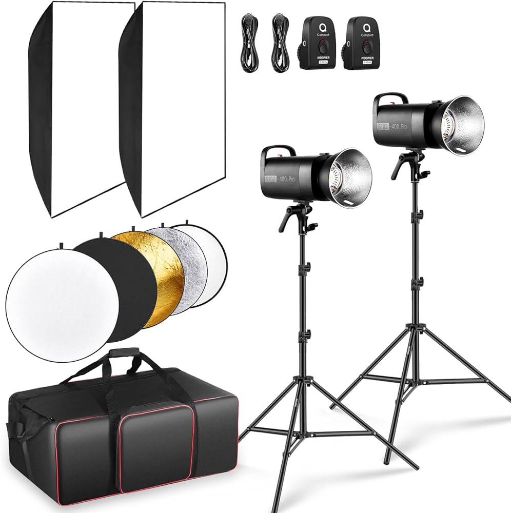 Amazon | NEEWER S102-400W PRO フラッシュライティングキット（2