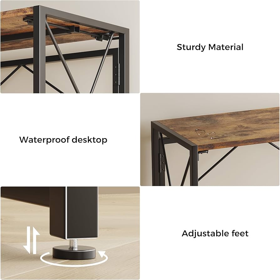 Amazon.com: Homeiju Folding Desk - Small Foldable Desk, 31.5