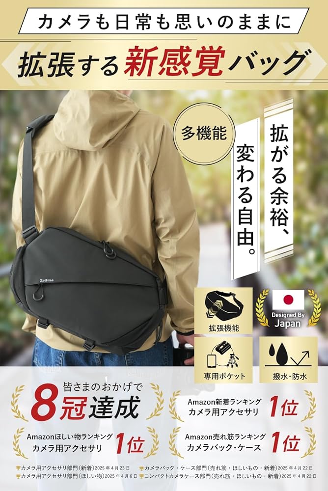 Amazon.co.jp: Zathlas カメラバッグ ショルダー 【拡張する収納