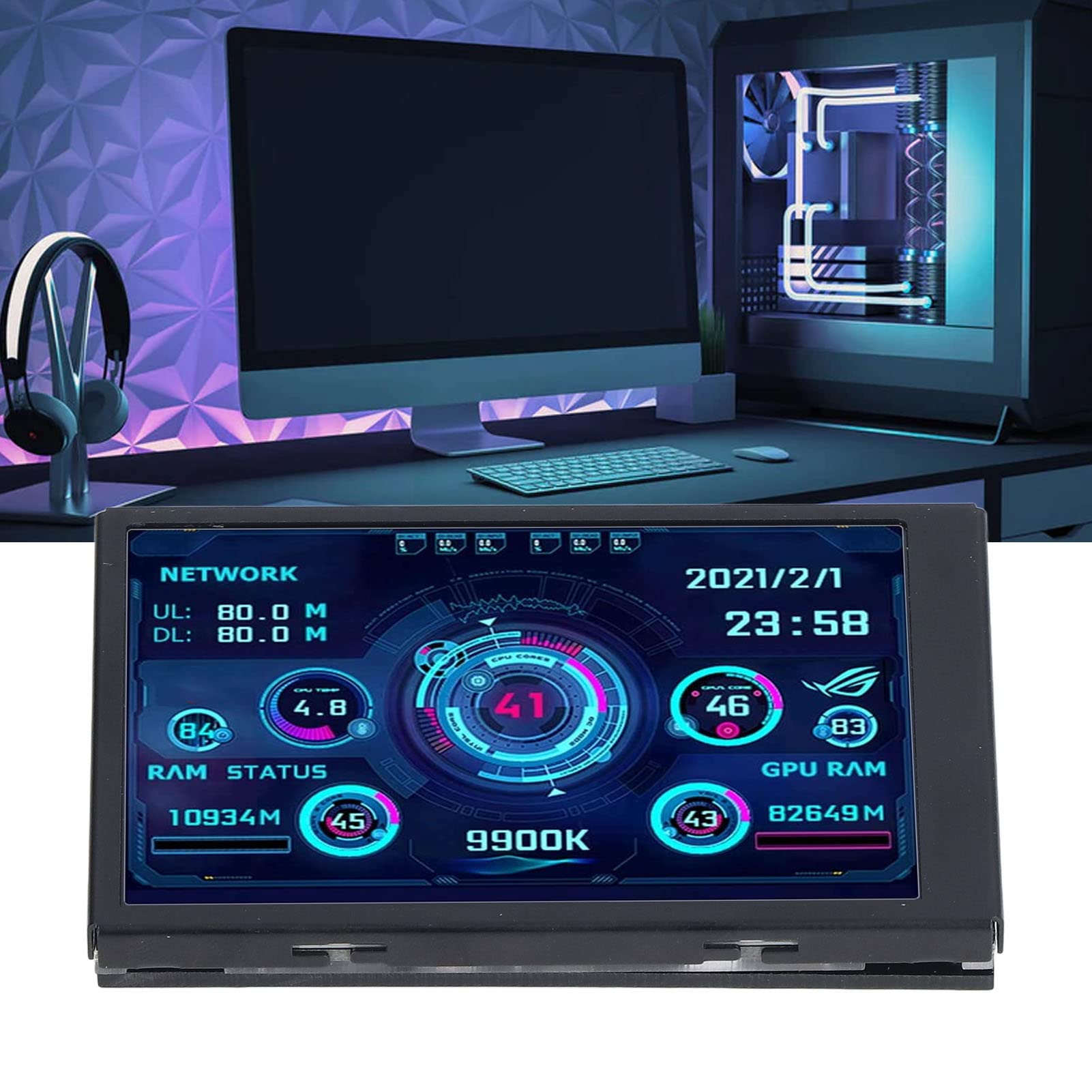 Amazon.co.jp: PC CPU GPU RAM HDDデータモニター、3.5インチIPS USB