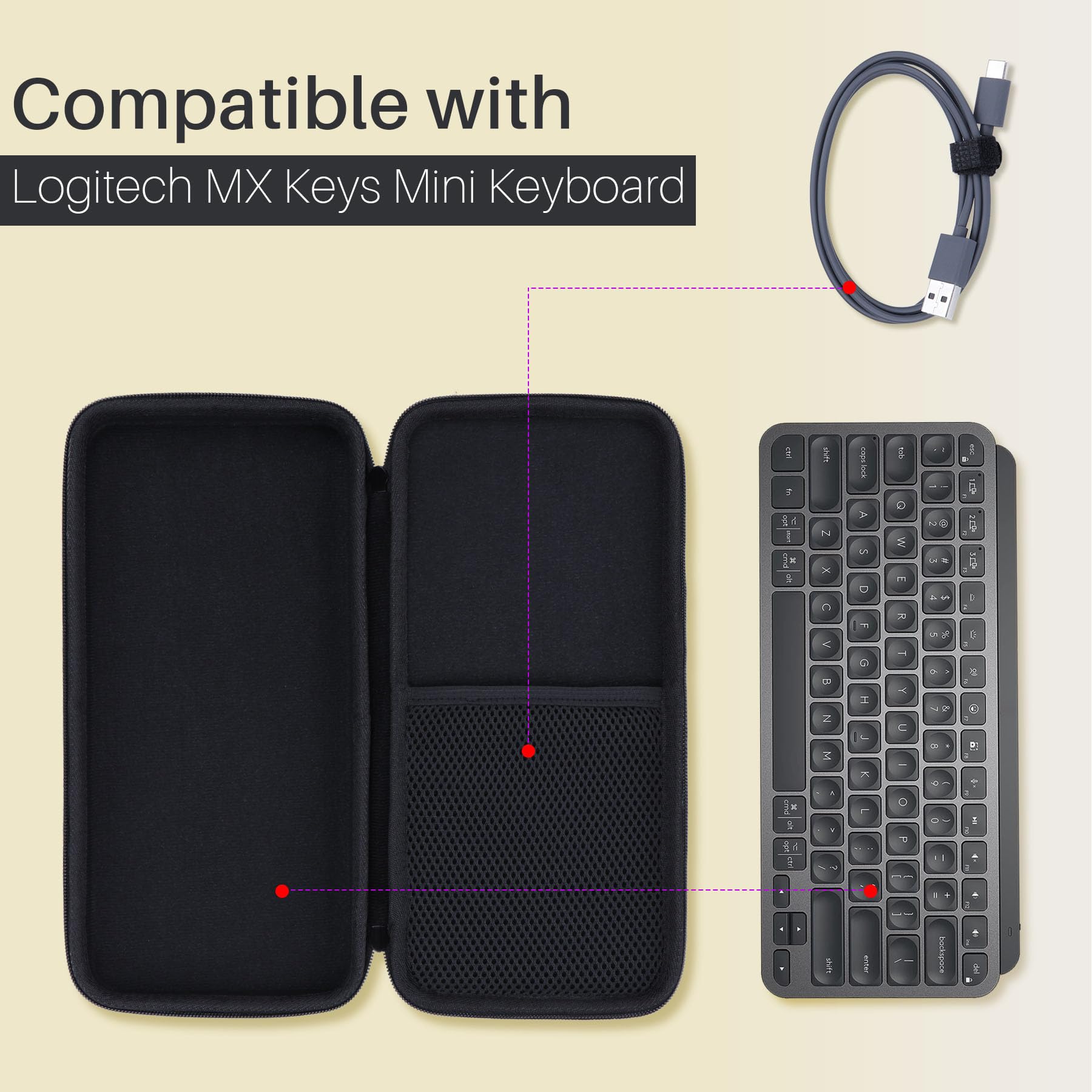 Amazon.com: Case for MX Keys Mini Keyboard & Master 3s Mouse