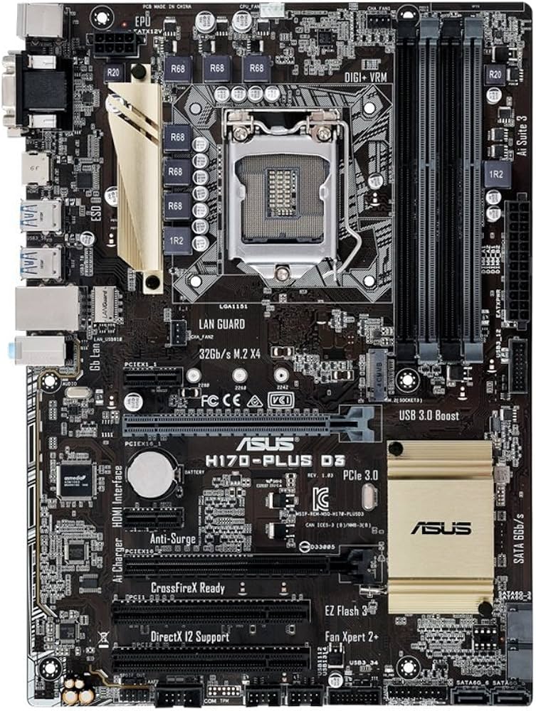 Amazon | ASUSTeK Intel H170搭載 マザーボード LGA1151対応 H170-PLUS