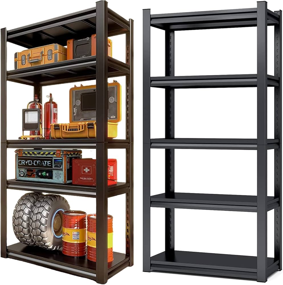 Amazon｜PTUWODS スチールラック本体 高耐荷重収納棚 メタルラック