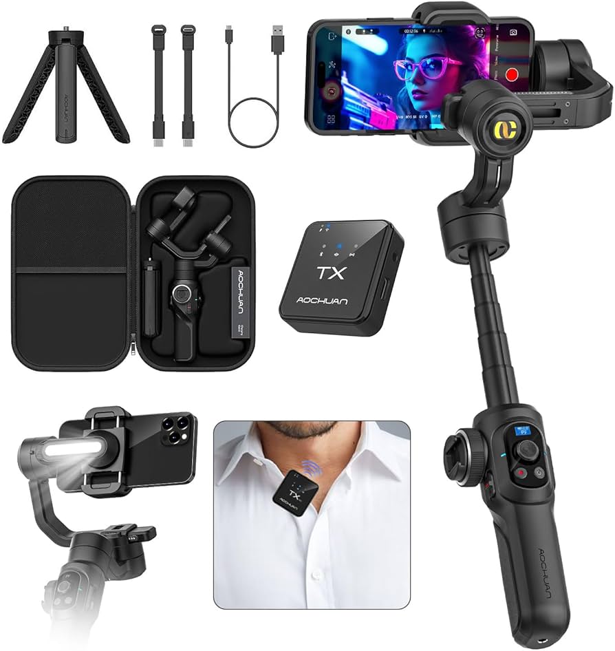 Amazon.com: S2 Mic Smartphone Gimbal Stabilizer w/Wireless
