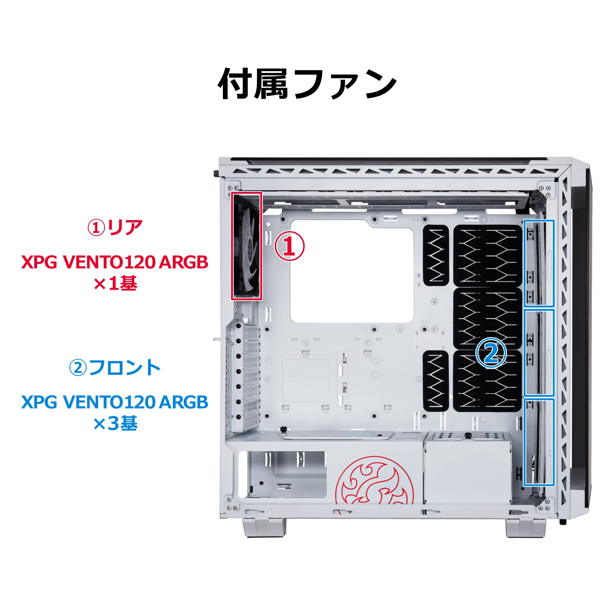 Amazon | XPG Battle Cruiser 4面ガラスパネル ARGBファン4基搭載