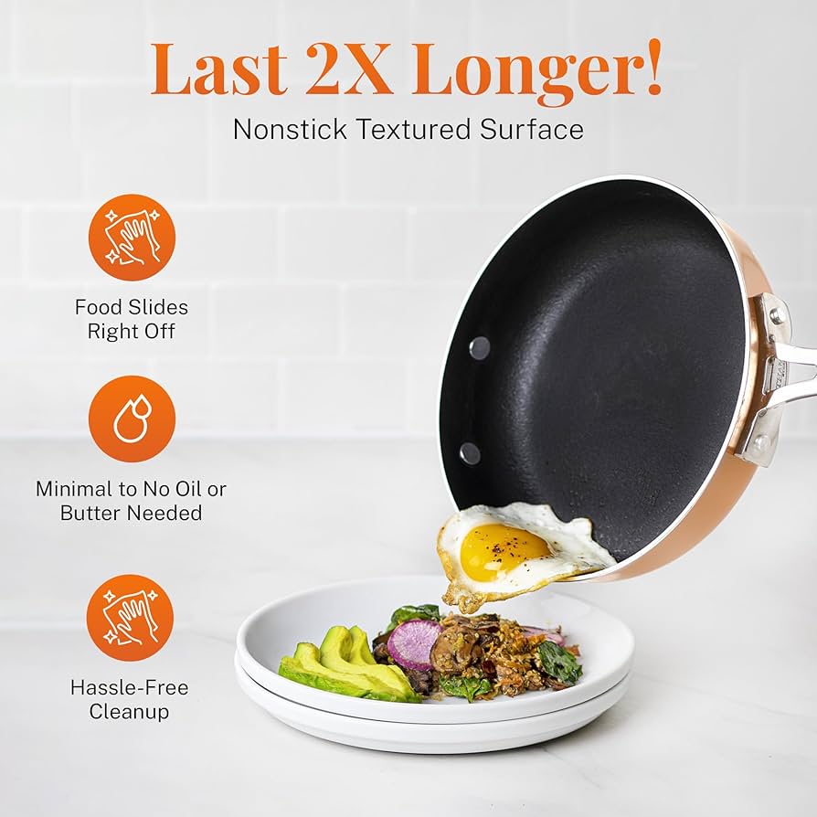 Amazon.co.jp: GOTHAM STEEL 銅製鍋とフライパン10点セット ノン