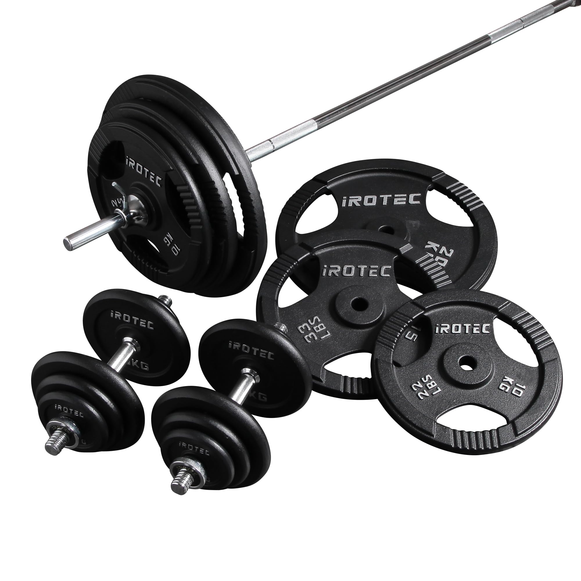 Amazon | IROTEC（アイロテック）バーベル ダンベル 140KGセット/ 筋