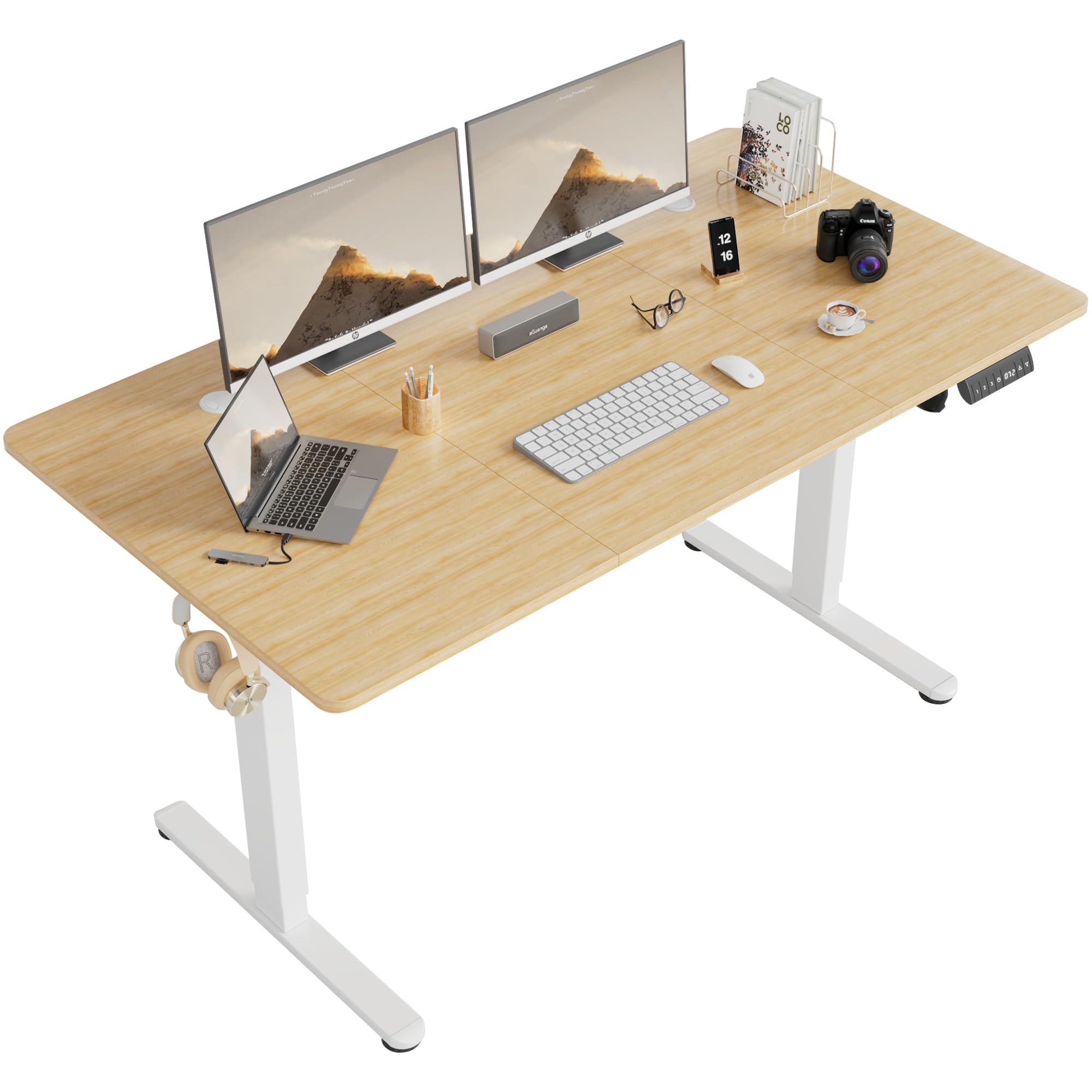 Amazon | Alebert 電動式 昇降デスク 昇降式デスク 幅140*奥行70cm