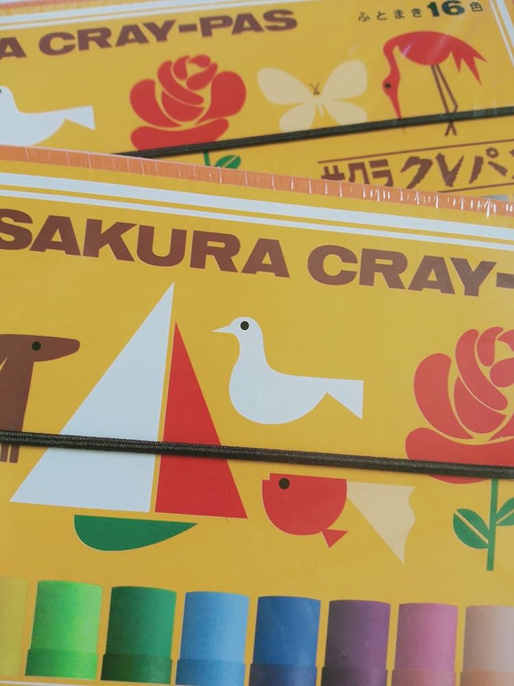 Amazon.co.jp: サクラクレパス クレパス太巻 16色セット ゴム紐付