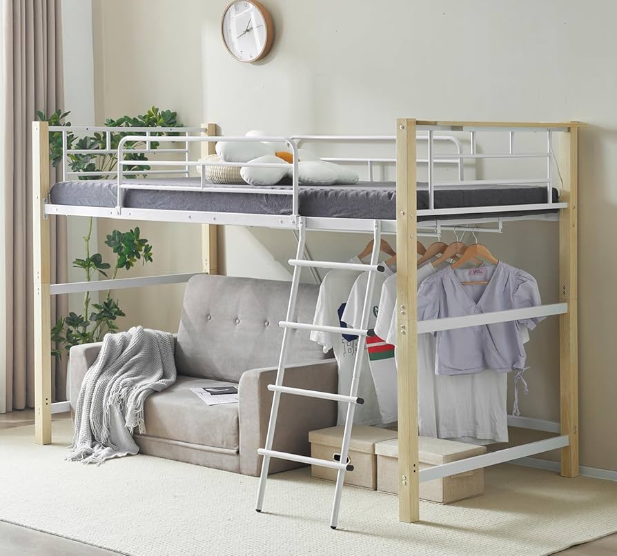 Amazon｜Kennkari ロフトベッド はしご付き ロータイプ ロフト ベッド