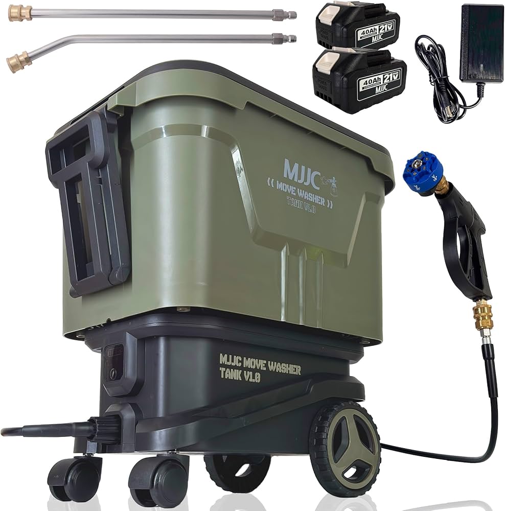 Amazon | MJJC ポータブル 高圧洗浄機 コードレス 充電式 タンク式 大