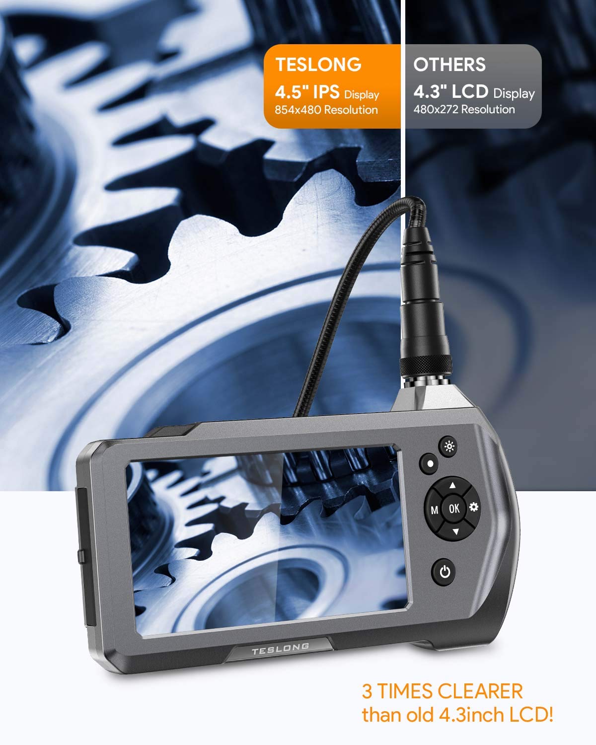 Amazon.co.jp: 工業用内視鏡、TESLONG 3.5インチLCDスクリーンリジッド