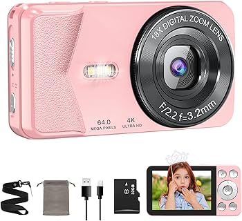 Amazon | QZTCAMERA デジカメ 4K デジタルカメラ 小型カメラ 6400万