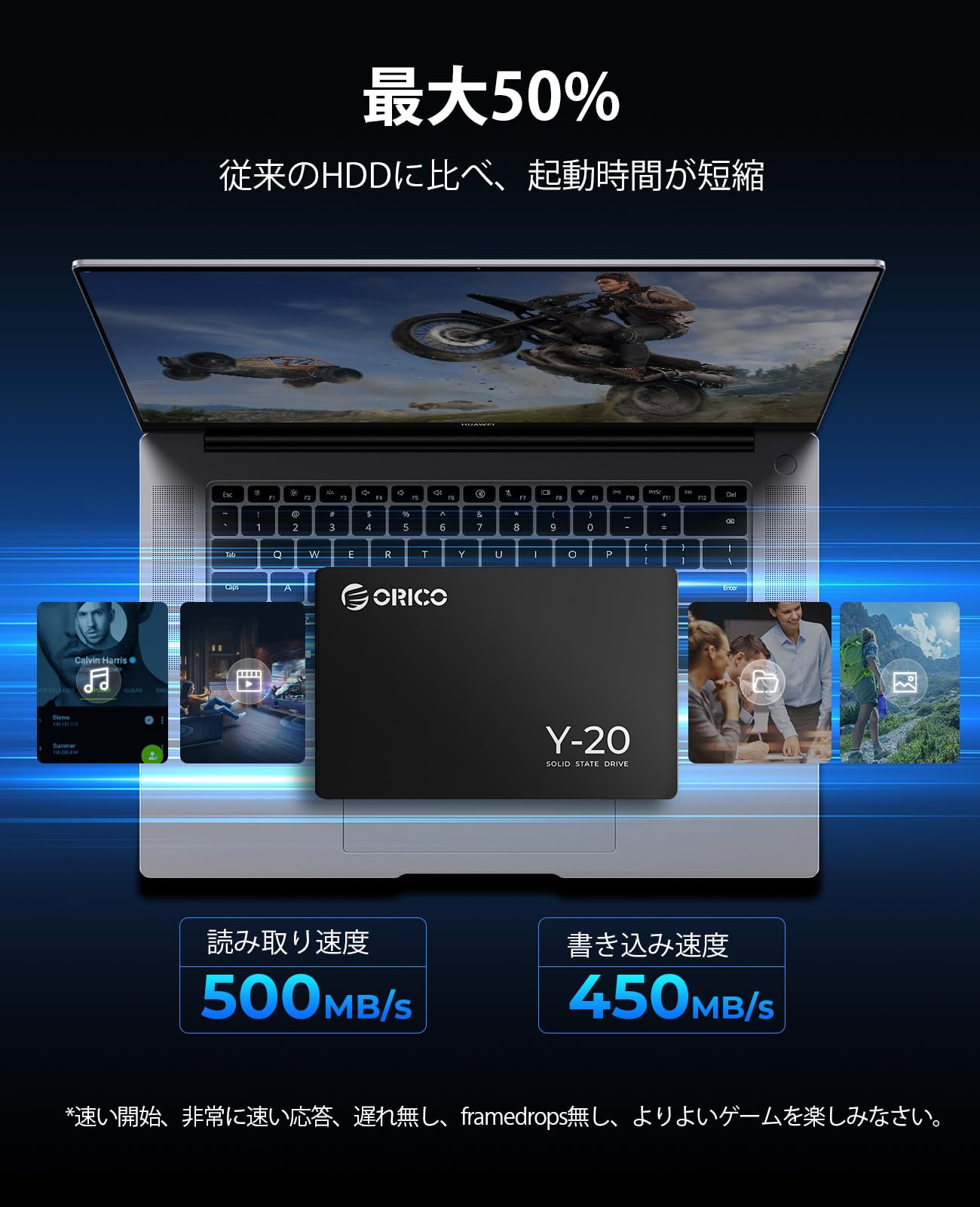 Amazon | ORICO Y20 2TB 内蔵型SSD 2.5インチ 7mm 3D NAND採用 SATAIII