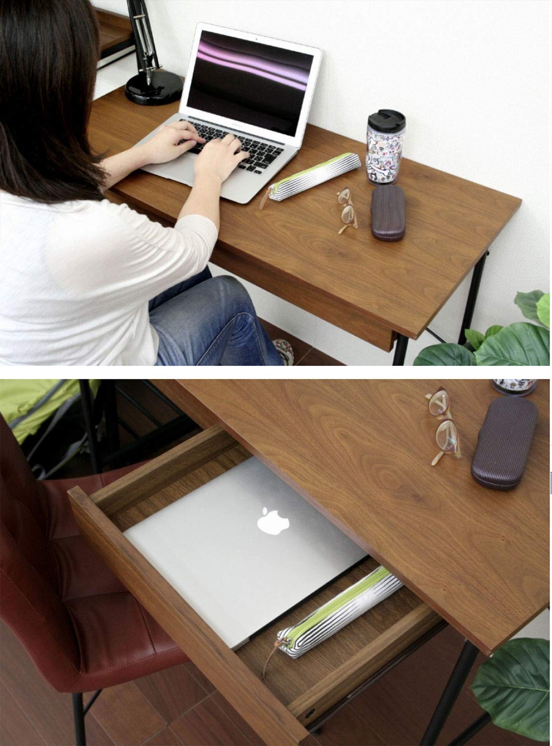 Amazon.co.jp: 市場 デスク ヴィンテージ風 テレワーク anthem 幅100x