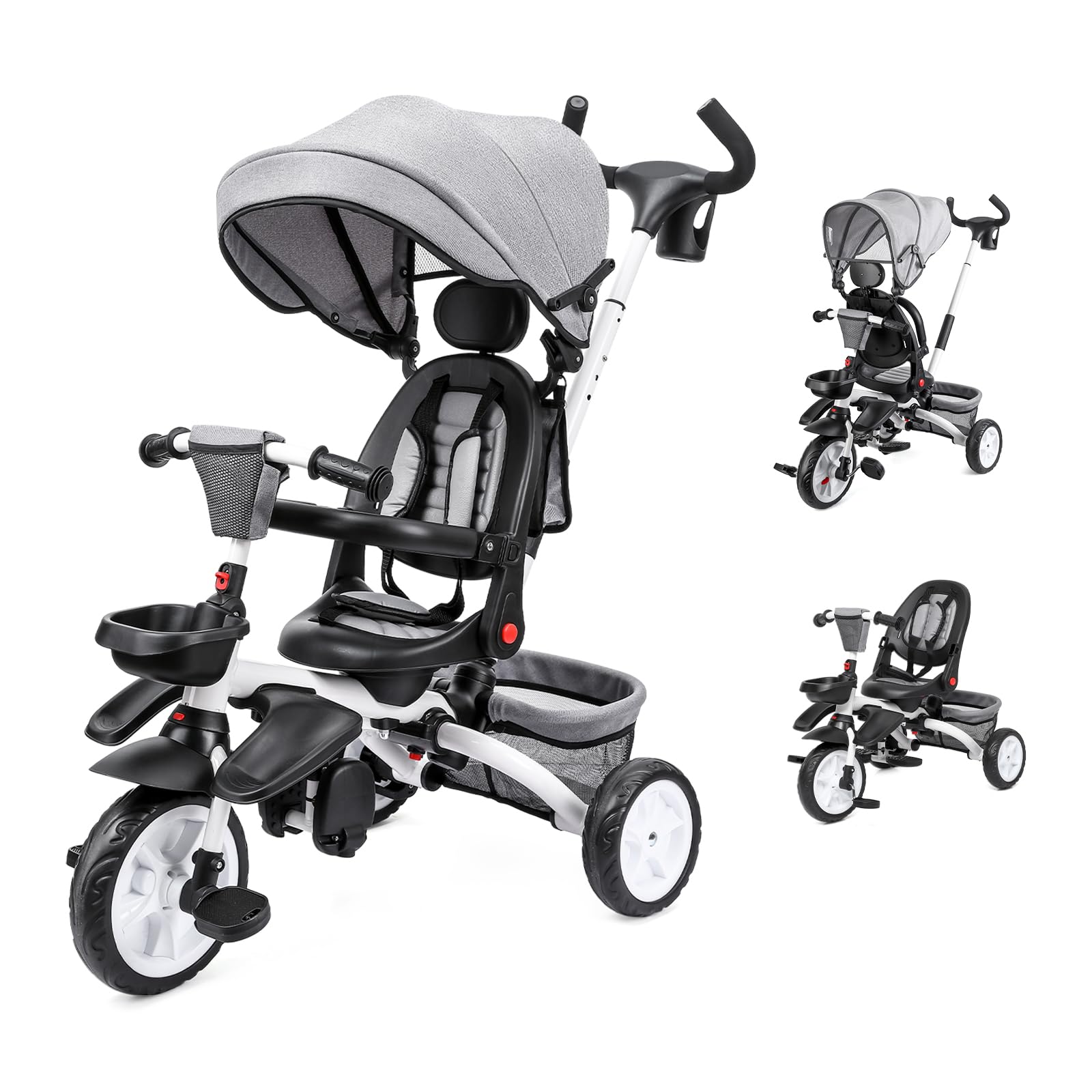 Amazon.co.jp: Thinkmax 子供三輪車 ベビーカー 5in1 折りたたみ