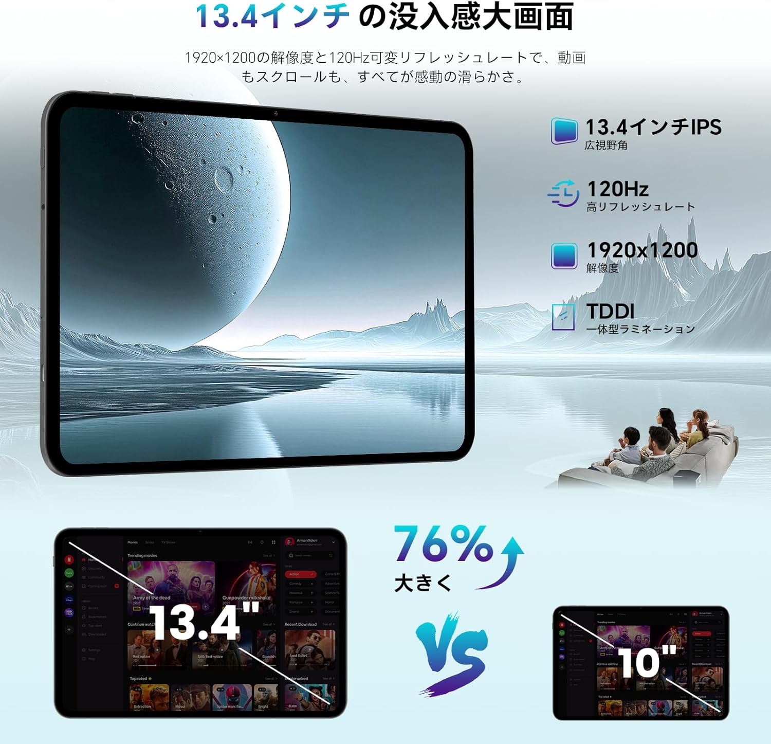 どこでも使える特大13.4インチタブ！4G LTE対応UNISOC T7280搭載の
