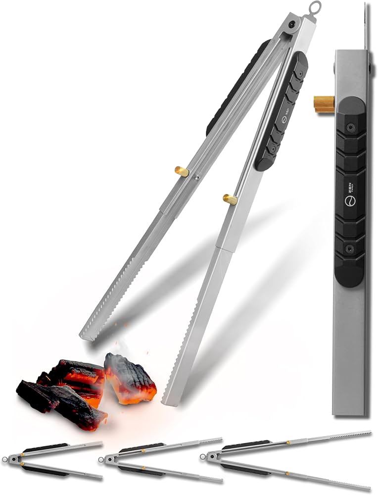 Amazon.co.jp: ZEN Camps 火バサミ 薪バサミ 炭バサミ トング 伸縮式