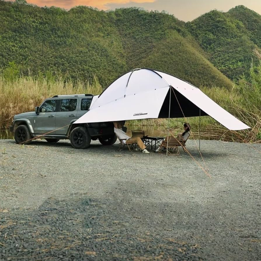 Amazon | カーサイドタープ カーサイドテント 簡単設置 車連結テント