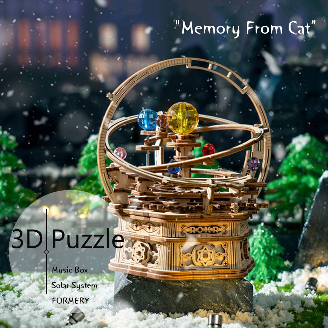 Amazon.co.jp: Formery 3D木製パズル 大人用 DIY 太陽系オルゴール