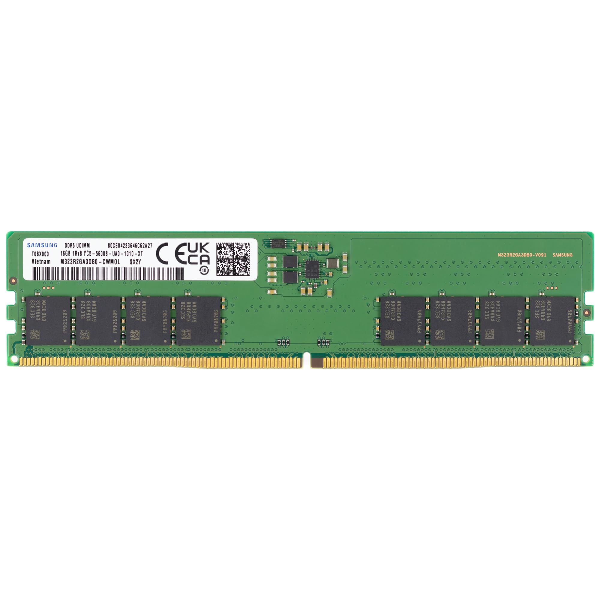 Samsung 16GB DDR5 5600MHz PC5-44800 CL46 UDIMM 1Rx8 Single Rank