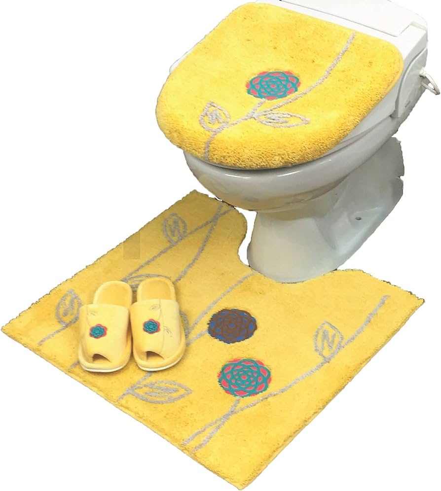 Amazon｜トイレマットセット 3点 セット 北欧 金運の黄色 トイレマット