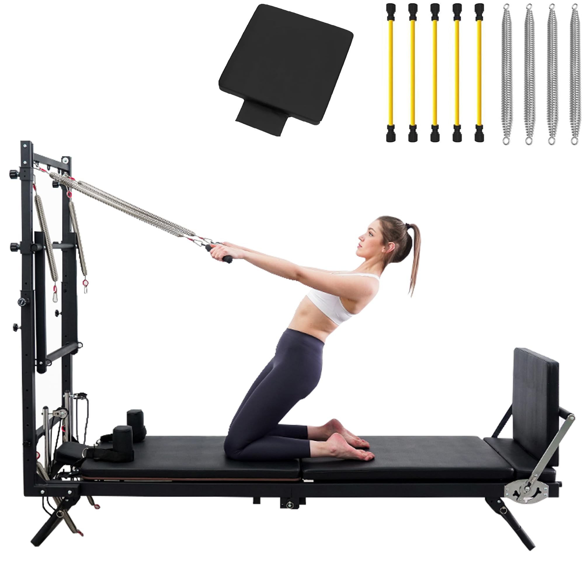 Amazon.co.jp: Habetove タワー付きピラティスリフォーマー、2-in-1