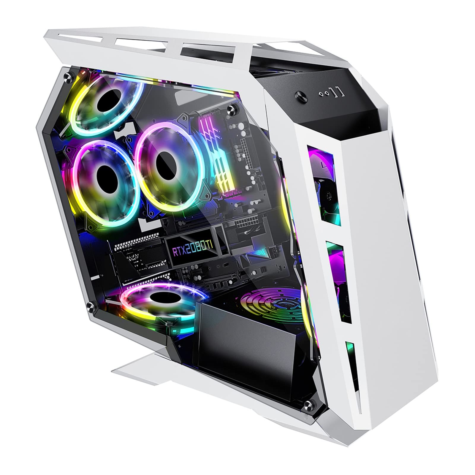 Amazon.co.jp: ミドルタワーPCケース RGB PCケース特殊形状アクリル