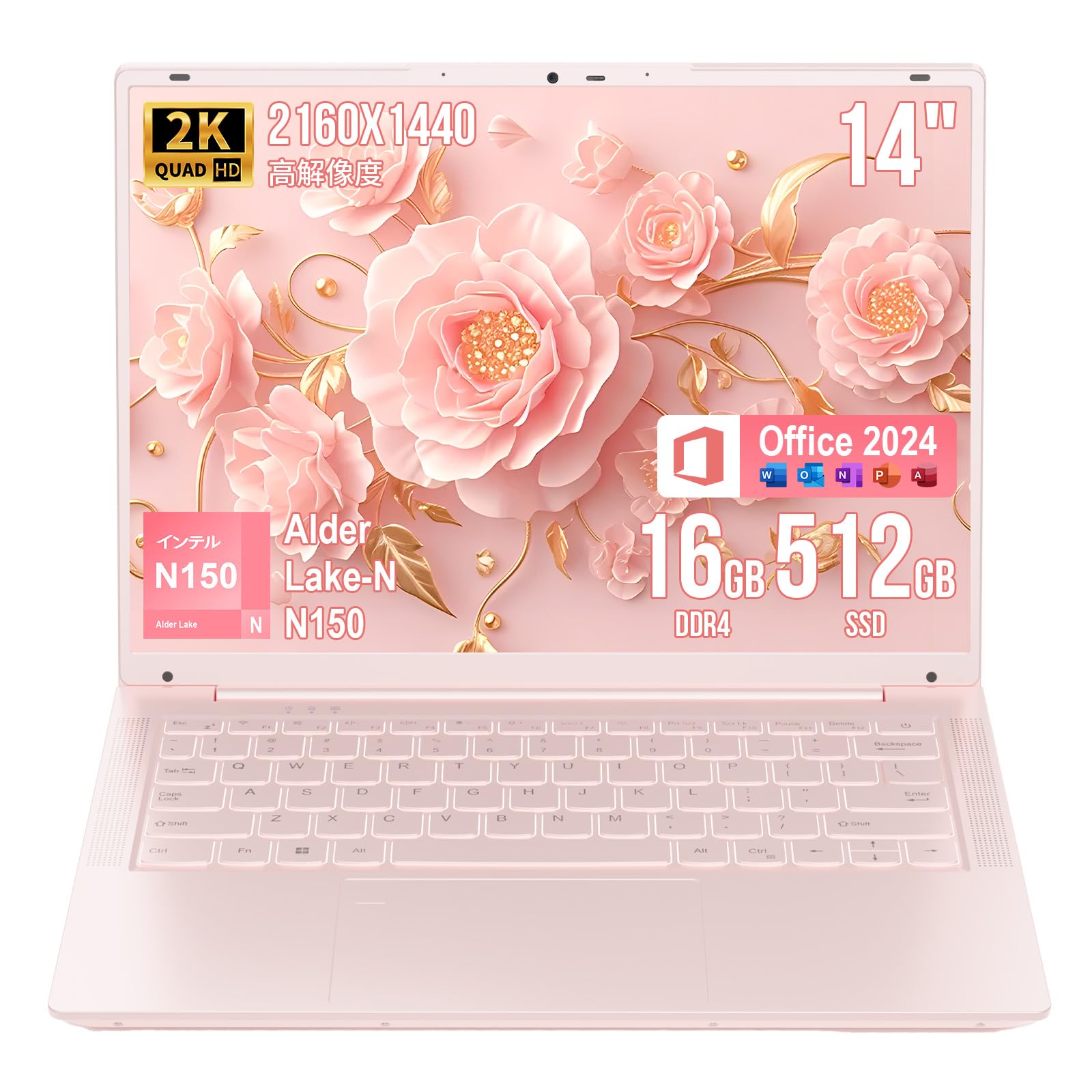 Amazon.co.jp: 2K ノートパソコン 14インチ/16GBメモリ 512GB SSD