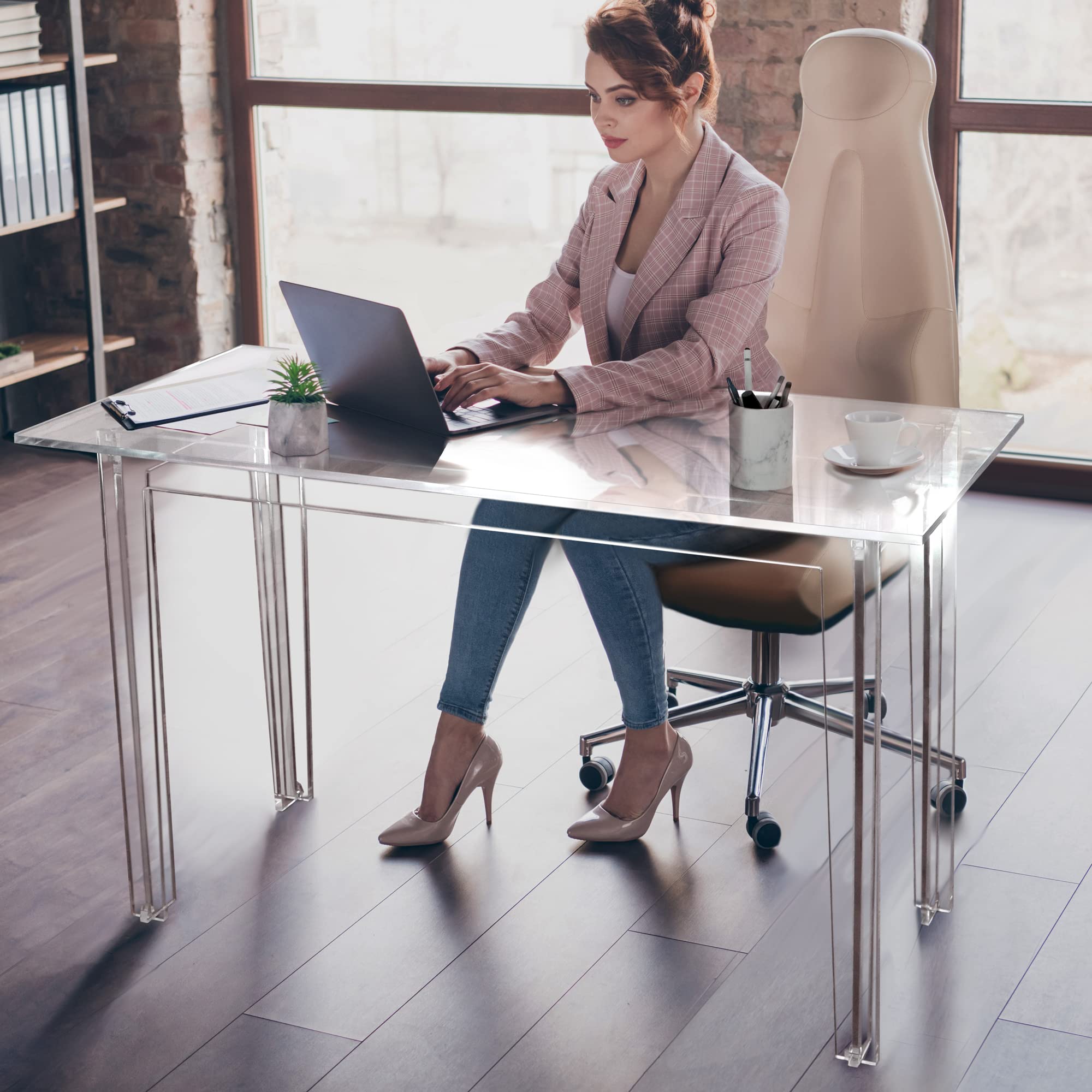 Amazon.co.jp: STAUBER Best アクリルデスク(クラシックスタイル:幅48